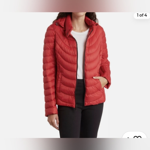 Michael kors, packable Puffer Jacket, size large, excellent condition,color red - Picture 1 of 2